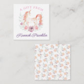 ユニコーンパーソナライズされたギフトラベル ノートカード (正面/裏面)