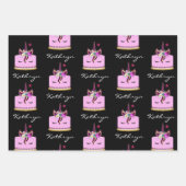 ユニコーンパーソナライズされたケーキ ラッピングペーパーシート (正面2)