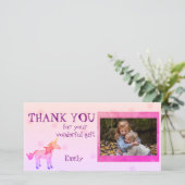 ユニコーンパーソナライズされたサンキュー写真 サンキューカード (スタンド正面)