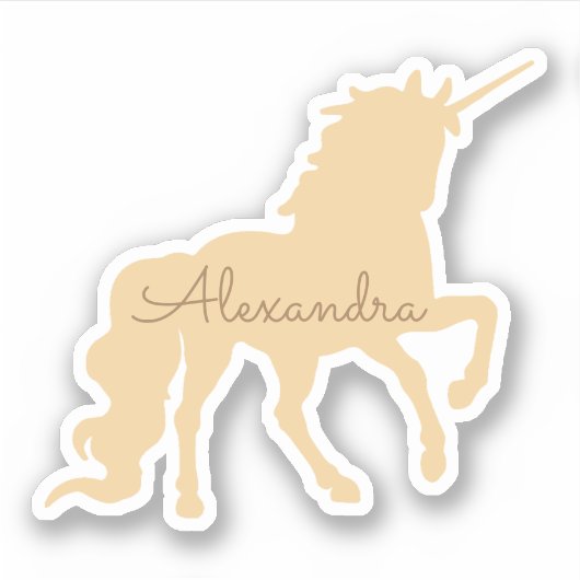 ユニコーンパーソナライズされたダイカットステッカー シール (正面)