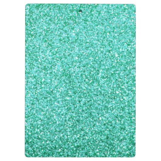 ユニコーンパーソナライズされたティール(緑がかった色)グリッタークリップボード クリップボード (裏面)