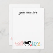 ユニコーンパーソナライズされたノテカード ノートカード (正面/裏面)