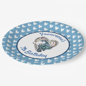 ユニコーンパーソナライズされたハート紙プレート ペーパープレート (アングル)