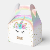 ユニコーンパーソナライズされたパーティーのユニコーンのトリートボックス フェイバーボックス (裏面サイド)