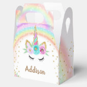 ユニコーンパーソナライズされたパーティーのユニコーンのトリートボックス フェイバーボックス (オープン)