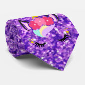 ユニコーンパーソナライズされたパープルメンズドレスタイ ネクタイ (ロール)