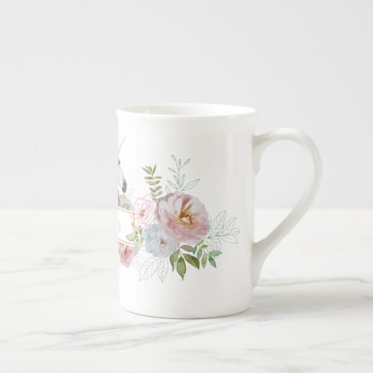ユニコーンパーソナライズされたフローラ骨中国マグカップ ボーンチャイナマグカップ (右)