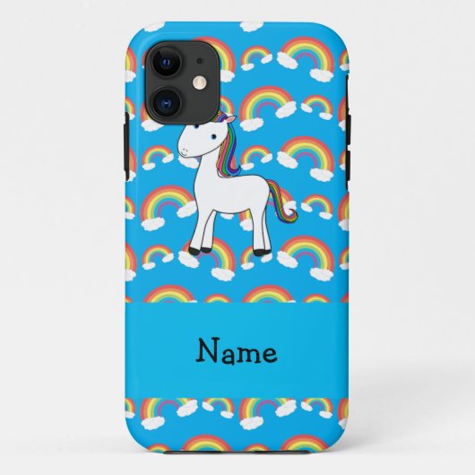 ユニコーンパーソナライズされたブルー Case-Mate iPhoneケース (裏面)