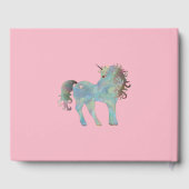 ユニコーンパーソナライズされたラバーズピンクハッピーバースデー ゲストブック (裏面)