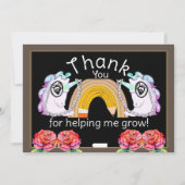ユニコーンパーソナライズされたレインボー先生ありがとう サンキューカード (正面)