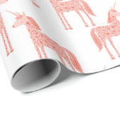 ユニコーンパーソナライズされた名ピンク ラッピングペーパー (ロールコーナー)