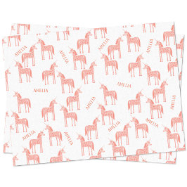 ユニコーンパーソナライズされた名ピンク 薄葉紙