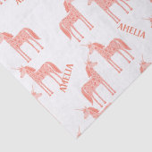 ユニコーンパーソナライズされた名ピンク 薄葉紙 (詳細)