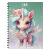 ユニコーンパーソナライズされた名 ノートブック (正面)