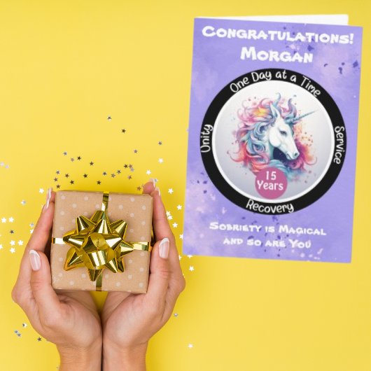 ユニコーンパーソナライズされた壮麗なマイルストーンカード カード