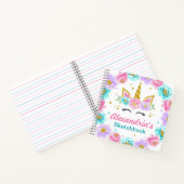 ユニコーンパーソナライズされた子供の誕生日パーティーの好意 ノートブック (内部)