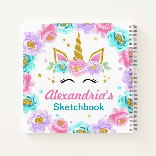 ユニコーンパーソナライズされた子供の誕生日パーティーの好意 ノートブック (裏面)