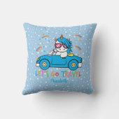 ユニコーンパーソナライズされた旅行しよう クッション (裏面)