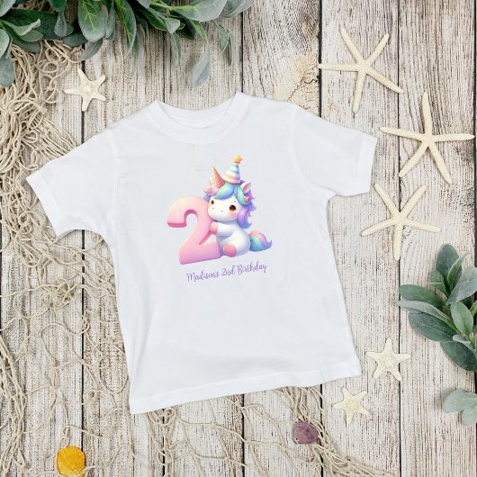 ユニコーンパーソナライズされた第2期女子誕生日 Tシャツ