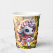 ユニコーンパーソナライズされた紙カップ 紙コップ (正面)