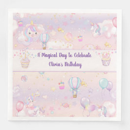 ユニコーンパーソナライズされた誕生日セルベトナプキンス