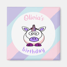 ユニコーンパーソナライズされた誕生日パステルカラフル