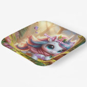 ユニコーンパーソナライズされた誕生日パーティープレート ペーパープレート (傾斜あり)