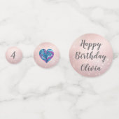 ユニコーンパーソナライズされた誕生日パーティー コンフェッティ (裏面)