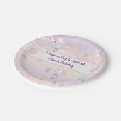 ユニコーンパーソナライズされた誕生日 ペーパープレート (アングル)