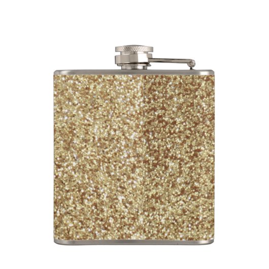 ユニコーンパーソナライズされた金ゴールドグリッターフラスコ フラスク (裏面)