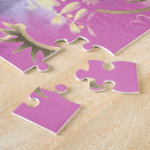 ユニコーンパーソナライズされた顔レインボーキッズ ジグソーパズル (側面)