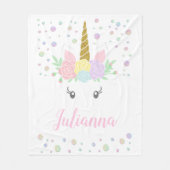 ユニコーンパーソナライズされた顔毛布 フリースブランケット (正面)