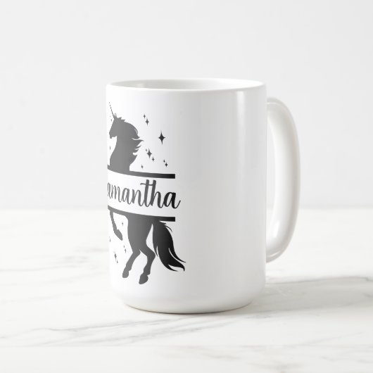 ユニコーンパーソナライズされた15オズクラシックマグ コーヒーマグカップ (正面右)