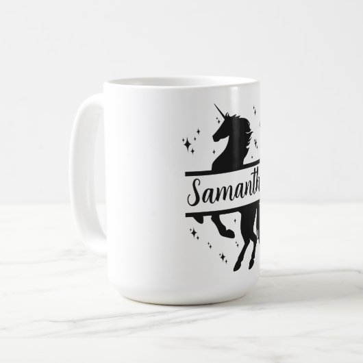 ユニコーンパーソナライズされた15オズクラシックマグ コーヒーマグカップ (正面左)