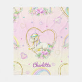 ユニコーンパーソナライズされた フリースブランケット (正面)