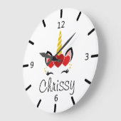 ユニコーンパーソナライズされた ラージ壁時計 (傾斜)