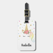 ユニコーンパーソナライズされた |魔法のピガーリーンク ラゲッジタグ (正面縦)
