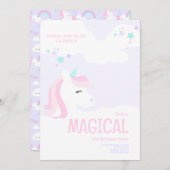 ユニコーンパーティの招待状 招待状 (正面/裏面)