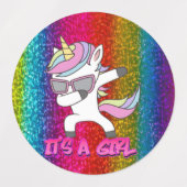 ユニコーンパーティーおもしろい! ラベル (デザイン1)