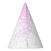 ユニコーンパーティーかわいいグリッター名前をカスタムする パーティーハット (裏面)