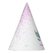 ユニコーンパーティーかわいいグリッター名前をカスタムする パーティーハット (左)