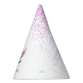 ユニコーンパーティーかわいいグリッター名前をカスタムする パーティーハット (右)