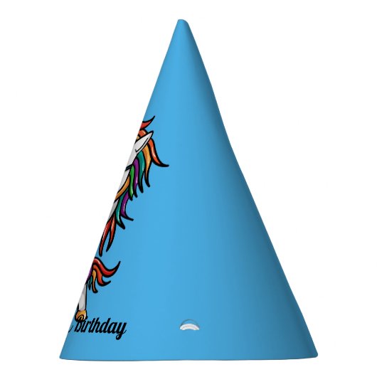 ユニコーンパーティーのような青い誕生日 パーティーハット (右)