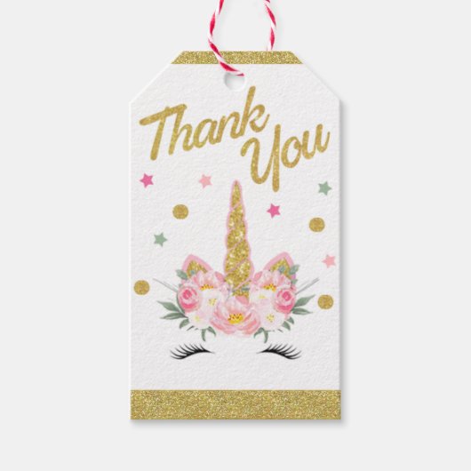 ユニコーンパーティーの好意ラベル ギフトタグ (正面)
