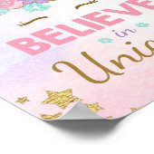 ユニコーンパーティーサイン ユニコーンを信じて 誕生日 ポスター (角)