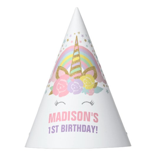 ユニコーンパーティーハットユニコーン誕生パーティー パーティーハット (正面)