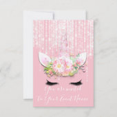 ユニコーンパーティーピンクローズ第1回2回バースデーパーティー 招待状 (正面)