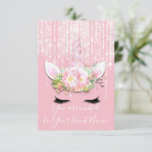 ユニコーンパーティーピンクローズ第1回2回バースデーパーティー 招待状 (スタンド正面)