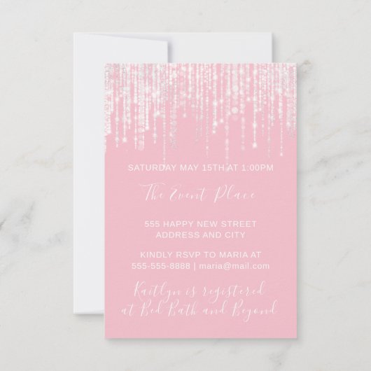 ユニコーンパーティーピンクローズ第1回2回バースデーパーティー 招待状 (裏面)