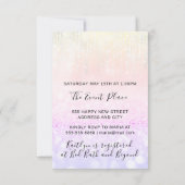 ユニコーンパーティーピンク1位2位3位バースデーパステル 招待状 (裏面)